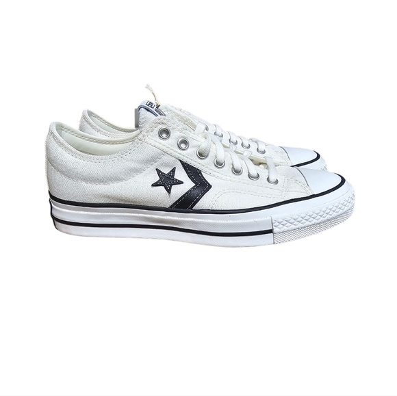 NEW Converse Star Player 76 Premium Canvas White Black Size Mens 7.5 Womens 8.5 - Picture 7 of 12